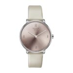 Sonata Sleek Quartz Analog Pink Dial Beige Leather Strap Watch for Women-8191SL01