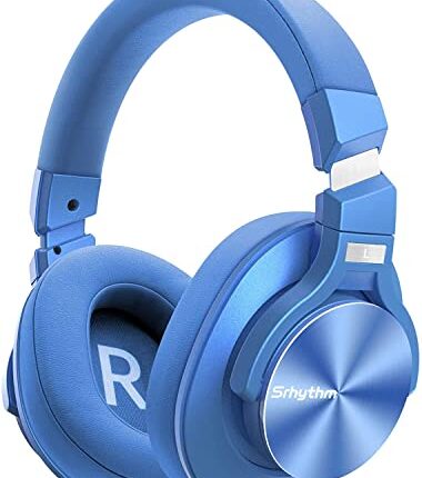 Srhythm NC75 Pro Noise Cancelling Headphones Bluetooth 5.3 Wireless,40H Playtime Headsets Over Ear with Microphones&Fast Charge for TV/PC/Cell Phone Blue