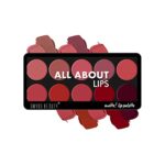 Swiss Beauty All About Lip Palette With 10 Pigmented Colors |Creamy Matte Finish Lip Colors Lipstick |Travel Friendly Lip Palette | Multicolor -01, 12gm