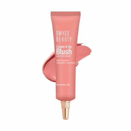 Swiss Beauty Cream It Up Blusher | Highly Pigmented | Long-lasting | Buildable & Blendable | All Skin Types | Shade- Cheeky Peach, 10ml