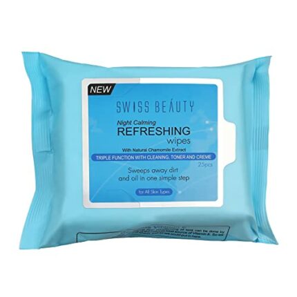 Swiss Beauty Daily Essentials Makeup Remover Cleansing Wet Wipes, Shade- Blue, 25 Pcs