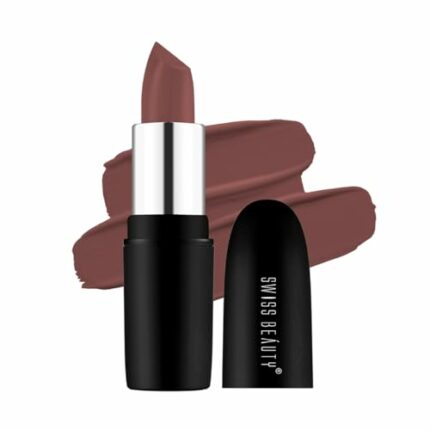 Swiss Beauty Pure Matte Creamy Lipstick | Non-drying, Highly pigmented Lipstick | Shade- Hazelnut, 3.8gm|