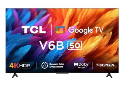 TCL 126 cm (50 inches) Metallic Bezel-Less Series 4K Ultra HD Smart LED Google TV 50V6B (Black)