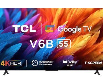TCL 139 cm (55 inches) Metallic Bezel-Less Series 4K Ultra HD Smart LED Google TV 55V6B (Black)