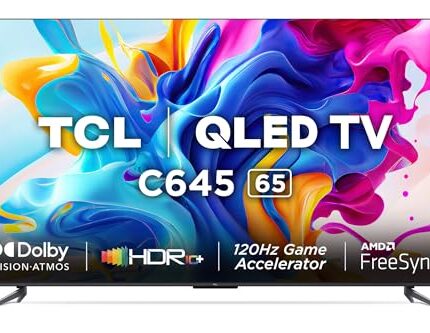 TCL 164 cm (65 inches) 4K Ultra HD Smart QLED Google TV 65C645 (Black)