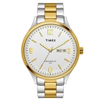 TIMEX Men Stainless Steel Analogue Silver Dial Watch - Tweg18422, Band Color-Multicolor