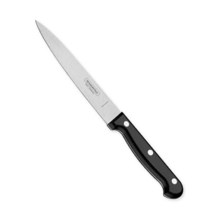 TRAMONTINA Ultracorte Stainless Steel Utility Knife/Chaku,15cm/5.9" | Black | Straight/Plain Edge | Antimicrobial |Polypropylene Handle |Dishwasher Safe | 5 Year Warranty* | Made in Brazil