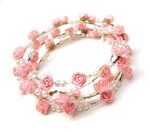 TRIPLC Moolyavaan Products Artificial Floral Headpiece Roses Wedding Bridal Beach Party Travel Headpiece Wreath Crown Tiara For Girls Teens And Women (Pack Of 2) (Peach)