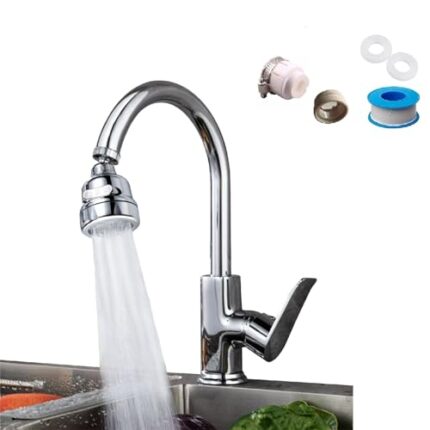 Tap Extender for Kitchen Sink,Kitchen Tap Extension Flexible,Sink Kitchen Tap Extension Nozzle with 3 Modes,Kitchen Sink Tap for Kitchen/bathroom,Silver/Short