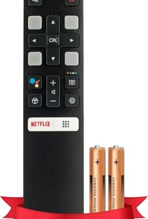 Tech23 Remote Control Compatible for TCL TV Remote with 2 FREE AAA Batteries RC802V Model Suitable for Any Iffalcon TCL Smart Android 4K UHD QLED Television (Non-Voice)