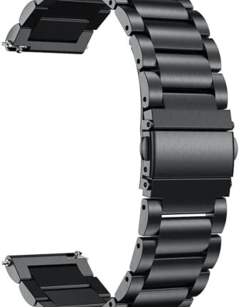 TechMount 22MM Metal Heavy Quick Release Watch Straps Compatible With Noise Caliber/ColorFit Ultra/Ultra 2 / Pro 3 Assist, GTR (47mm) / GTR 2E, One Plus (46mm), Galaxy Watch 3 45mm / Galaxy 46mm