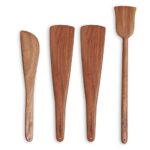 The Indus Valley Wooden Flip/Spatula/Ladle for Cooking Dosa/Roti/Chapati | Kitchen Tools | No Harmful Polish | Handmade | Cookware - (Neem Wood, Set of 4)