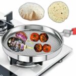 Tudoccy Phulka Grill pan roti Maker, papad Maker, Grill pan Non Stick, Cooking pan Home Essential Items pulka Grill for Home Gas Stove, Stainless Steel - Kitchen Knife Set (Phulka Grill)