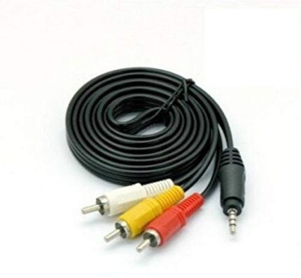 Tv-Out Cable, 3.5Mm Aux To Composite A/V Rca Audio Video Cable, Multicolor, For Television