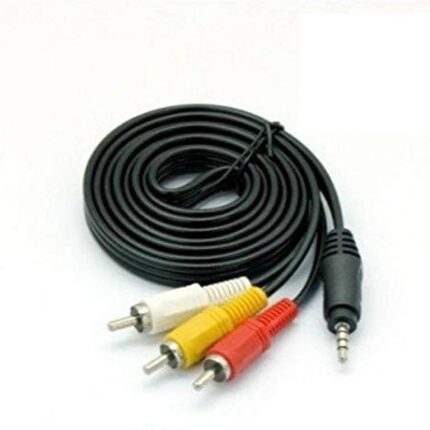 Tv-Out Cable, 3.5Mm Aux To Composite A/V Rca Audio Video Cable, Multicolor, For Television