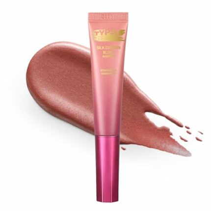 Typsy Beauty | Silk Cushion Liquid Blush Wand - Strawberry Champagne - 2-in-1 Highlighter Blush Hybrid | Cushion Tip Applicator | Lightweight Buildable Blush | Ultra-Pigmented | 12ml