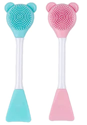 URBANMAC Silicone Face Mask Applicator Facial Mask Brushes for Mud, Clay, Charcoal Mixed Mask, Soft Makeup Beauty Brush for Apply Cream (Pack of 2)