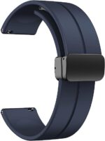 VEROX 22MM Watch Strap with Magnetic Folding Lock Compatible with Noise, Boat, Fast-Track, Ptron, Galaxy Watch 3 45mm/46mm/Gear S3 Classic/Frontier, Amazfit,beatxp and All 22MM Watches- NavyBlue