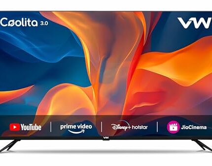 VW 109 cm (43 inches) Linux Frameless Series Full HD Smart LED TV VW43C3 (Black) | with 18 Months Warranty