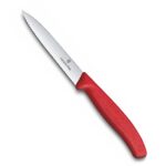 Victorinox Swiss Made Stainless Steel Swiss Classic Paring Knife, 10 cm, Serrated Edge with Pointed Tip, Professional and Household Kitchen Tools, Kitchen Items, Red, 6.7731 | Multipurpose Knife