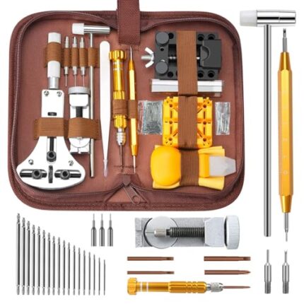 Wagela Watch Repair Kit, 149Pcs Watch Link Removal Tool, Watch Band Adjustment Sizing, Including Watch Back Case Opener Spring Bar, Operation Suitable for Battery Replacement Strap, Watch Repair