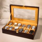 Watch Box Organizer - Watch Case Box for Men - Watch Organizer Storage Tray for Women - Wrist Watch Collection Holder 12 Slots - Sleek And Durable Display Case for All Watch Enthusiasts, Mohagany