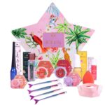 Whimsy 12 Pcs Organic Beauty Kit for Girls | Safe Makeup Kit | Birthday Gift for 4 5 6 7 8 9 10 11 12-16 Years Old | Non-Toxic Kids Lip balm, Eye Glitter, Eye Liner, Kids Lip Gloss & Mermaid Accessory