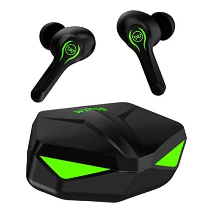 Wings Phantom Truly Wireless in Ear Earbuds with LED Battery Indiacator 50ms Low Latency 40Hrs Playtime, MEMS with Mic, Bluetooth 5.3, IPX5 Resistant, for Best Calling and Designed for Comfort Gaming