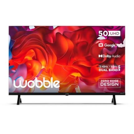 Wobble 127 cm (50 inches) UD Series 4K Ultra HD Smart LED Google TV WB50GTAW9602UDFL (Black)