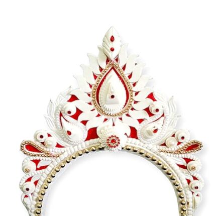 Women's Bengali Bridal Crown, White Wedding Solar Biyer Mukut, Girl's Topor Hair Accessories
