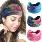 XFYT Pack of 3 Tie-Dye Boho Chic Sports Hair Bands: Performance Meets Fashion | Sweat Absorbent Soft Wide Head Bandana Girls Women Hairband for Yoga, Workout, Gym (Boho, Pack of 3)