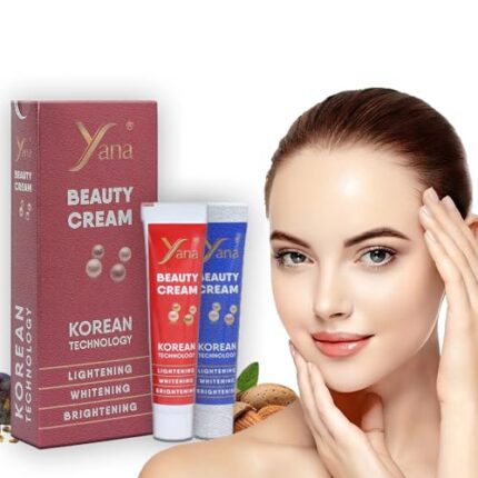 Yana Beauty Cream with Korean Technology, for Skin Whitening & Brightening, for Face Underarm Elbow Knee & Full Body Lightening, with Kojic Acid, Glutathione & Niacinamide, without Side Effects