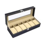 Yellow Chimes Watch Box Organizer for Men And Women Watch Case Storage Organiser PU Leather Bracelet Watch Collection Box | Watch Case with Large Glass Lid | Gift For Men Women