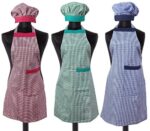 Yellow Weaves™ Cotton Kitchen Apron With Cap Combo Set of 3 - Multi