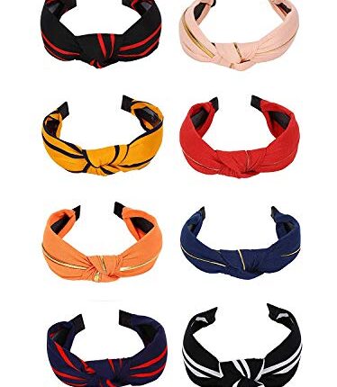 YouBella Hair Jewellery Plastic and Fabric Multi-Colour Combo of 8 Hair Bands Head Bands for Girls and Women