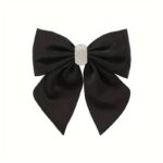 YouBella Jewellery for Women Stylish Bow Shaped Hair Clip Hair Accessories for Women and Girls (Black)