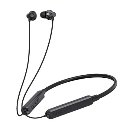 ZEBRONICS Jumbo LITE with 70 Hours Backup, Bluetooth v5.2 Wireless In Ear Neckband, Fast Charging, ENC Calling, Gaming Mode (Upto 50ms), Voice Assistant, Dual Pairing, Splash Proof, and Type C (Black)