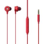 ZEBRONICS Zeb Buds 20 in Ear 3.5mm Wired Stereo Earphones with Mic, 1.2 Metre Cable, 14mm Drivers, in Line Mic & Volume Controller (Red)