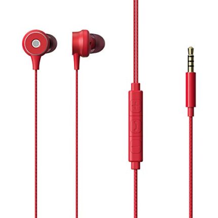 ZEBRONICS Zeb Buds 20 in Ear 3.5mm Wired Stereo Earphones with Mic, 1.2 Metre Cable, 14mm Drivers, in Line Mic & Volume Controller (Red)