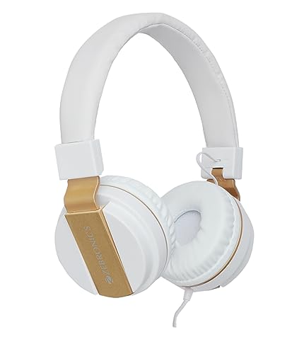 Zebronics Storm Wired On Ear Headphone with 3.5mm Jack, Built-in Microphone for Calling,1.5 Meter Cable, Soft Ear Cushion, Adjustable Headband,Foldable Ear Cups(White)