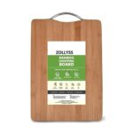 Zollyss Large Natural Bamboo Wood Chopping Cutting Board for Kitchen Vegetables, Fruits & Cheese, BPA Free, Eco-Friendly, Anti-Microbial (30 x 20 CM) Pack of 1