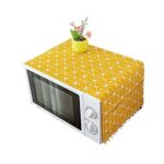 Zollyss Microwave Oven Dust Proof Cover with Side Puch Bag Cotton Linen Kitchen Storage Bags; 85 x 35 cm (Yellow)