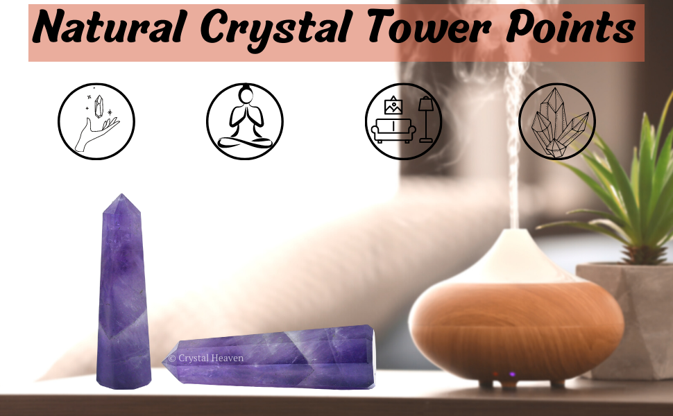 Amethyst crystal tower Crystal Obelisk Decoration Energy Meditation Reiki Crystal 