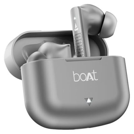 boAt Airdopes 91 w/ 45 Hours Playtime, Beast Mode w/ 50 ms Low Latency, Dual Mics w/ENx Tech, ASAP Charge, IWP Tech, IPX4 & BT v5.3, Truly Wireless in Ear Ear Buds, Ear Buds TWS (Mist Grey)