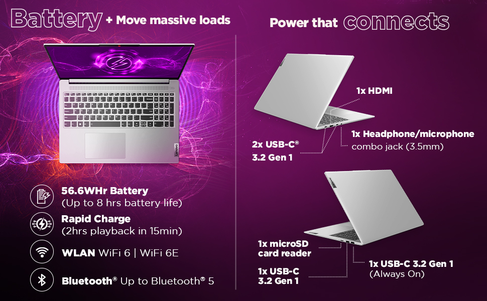 IdeaPad Slim 5 Battery &amp; Connectivity