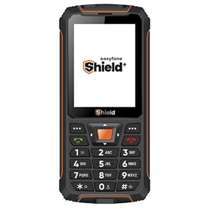 easyfone Shield+ India's Toughest Phone - 2.8" Rugged Phone with 20+ Senior-Friendly Features, IP68 Water, Shock & Dust Proof, 2500mAh Battery, Reverse Charging, Photo Speed Dial, SOS - Orange