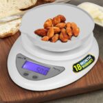 iBELL Digital Kitchen Weighing Scale for Health, LCD Display, High Precision Sensors, Tare Function, up to 5KG, Portable Food Weight Machine for Health, Fitness, Home Baking & Cooking - KS501M (White)