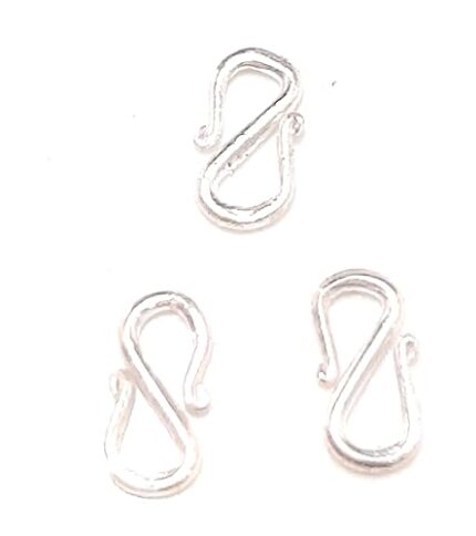 jc Silver 3pcs Sterling Silver S Hooks Clasp 1.5mm for Bracelet Necklace Anklet Charm Jewelry USE for anklets, Beads Bracelet Light wieght Chains