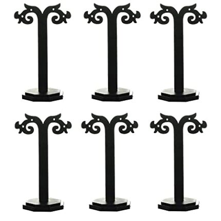 morel JEWELS EARRING ORGANIZER - EARRING HOLDER FOR HANGING EARRING, STUDS, EARRINGS DISPLAY STORAGE STAND BLACK. (PACK OF 6)