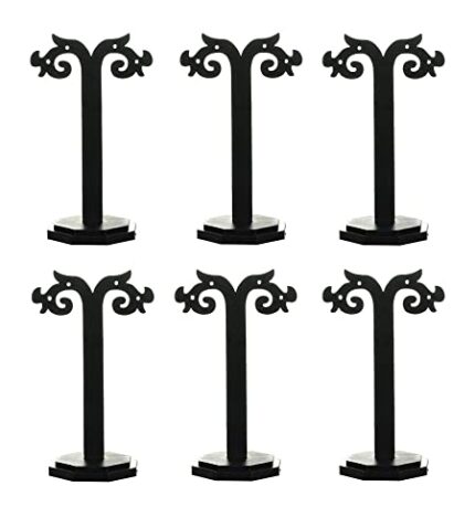 morel JEWELS EARRING ORGANIZER - EARRING HOLDER FOR HANGING EARRING, STUDS, EARRINGS DISPLAY STORAGE STAND BLACK. (PACK OF 6)